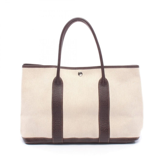 Hermes Tote Garden Party PM Ecru Ebene Leather