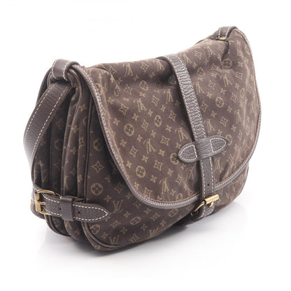 Louis Vuitton Shoulder Bag Saumur Monogram Mini Lin Ebene Canvas Leather 30 — view 2