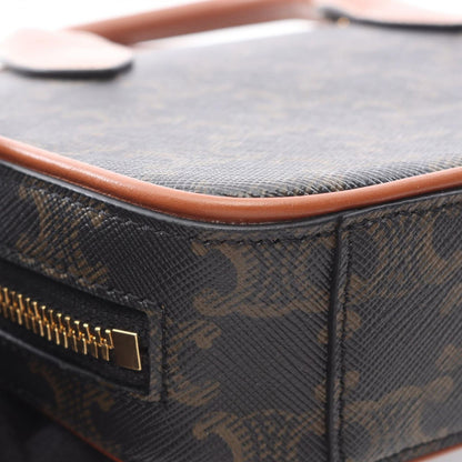 Celine Handbag Triomphe 2-Way Dark Brown Canvas Leather — view 5