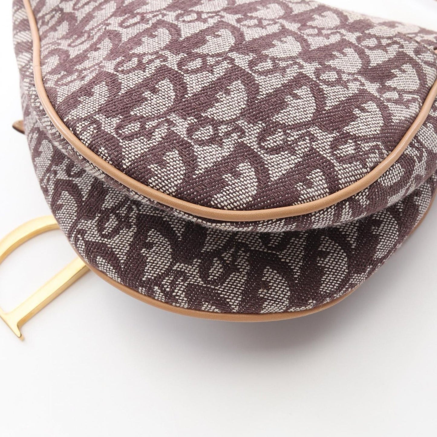 Dior Handbag Saddle Trotter Brown Canvas Leather Bag — view 7