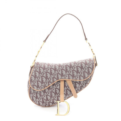 Dior Handbag Saddle Trotter Brown Canvas Leather Bag