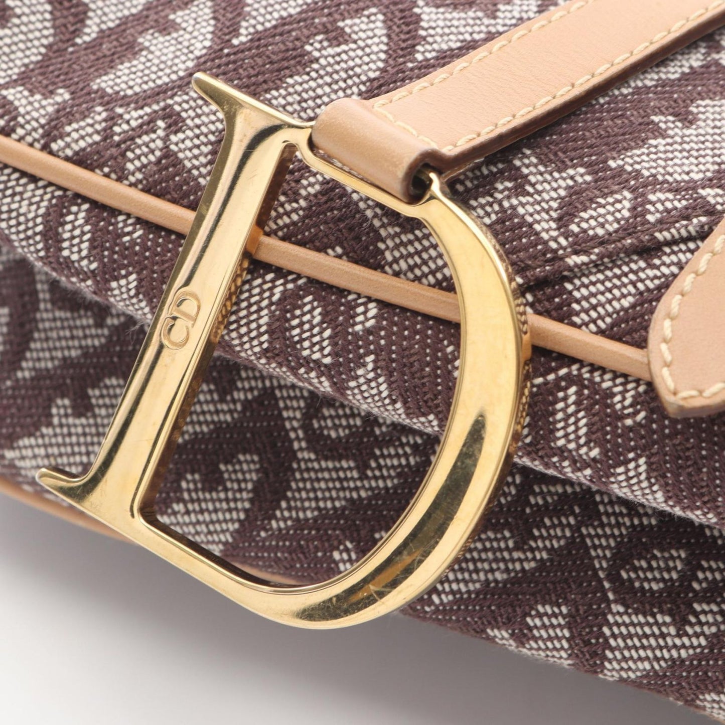 Dior Handbag Saddle Trotter Brown Canvas Leather Bag — view 9