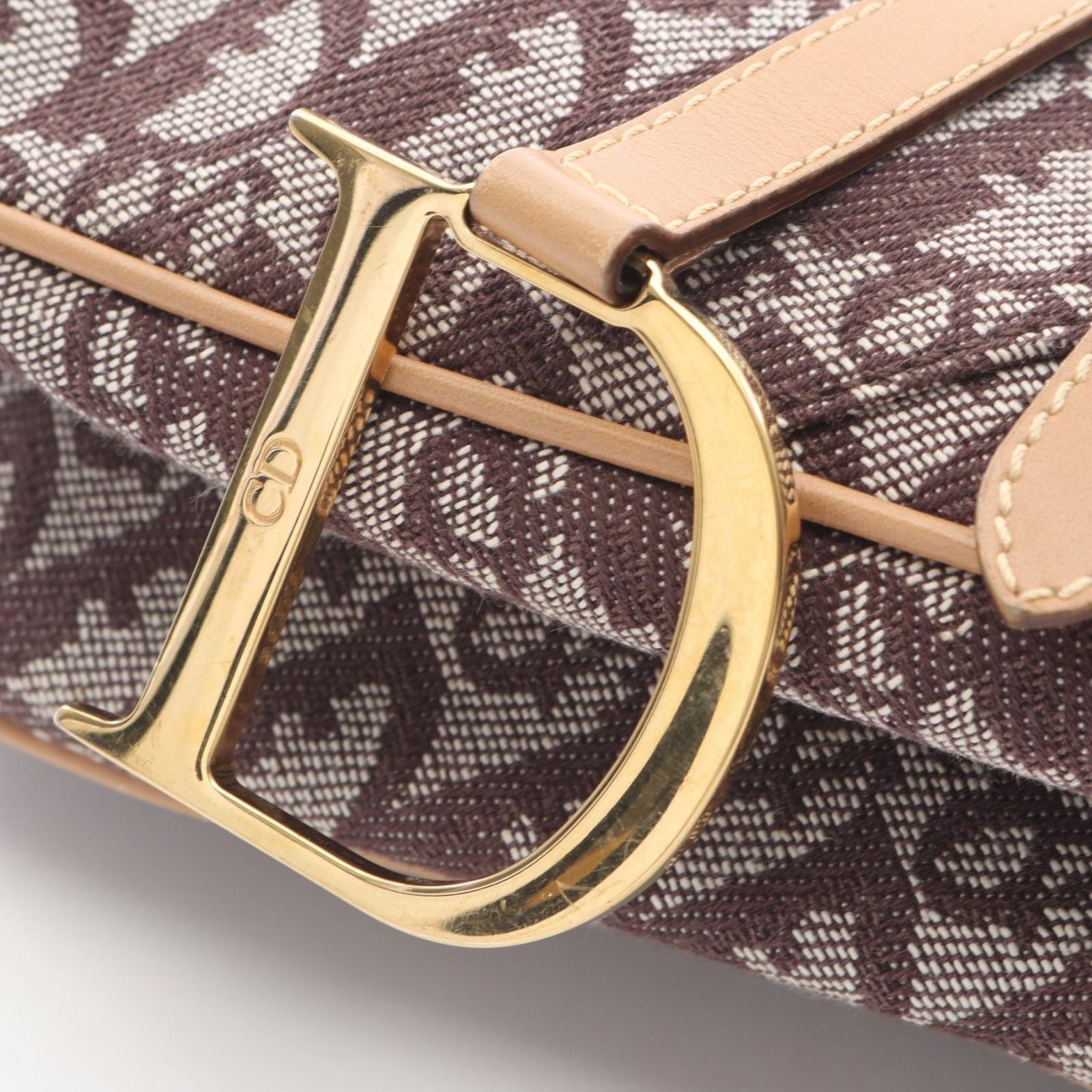 Dior Handbag Saddle Trotter Brown Canvas Leather Bag — view 9