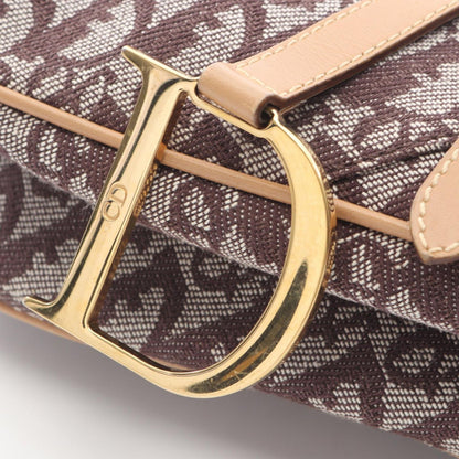 Dior Handbag Saddle Trotter Brown Canvas Leather Bag — view 9