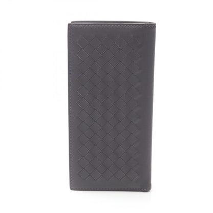 Bottega Veneta Billfold Intrecciato Brown Leather Long Wallet