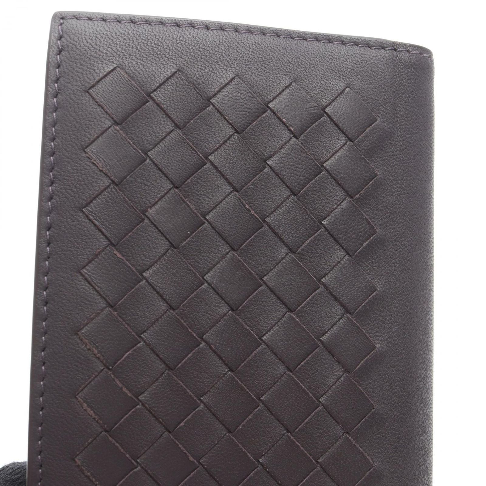 Bottega Veneta Billfold Intrecciato Brown Leather Long Wallet — view 9
