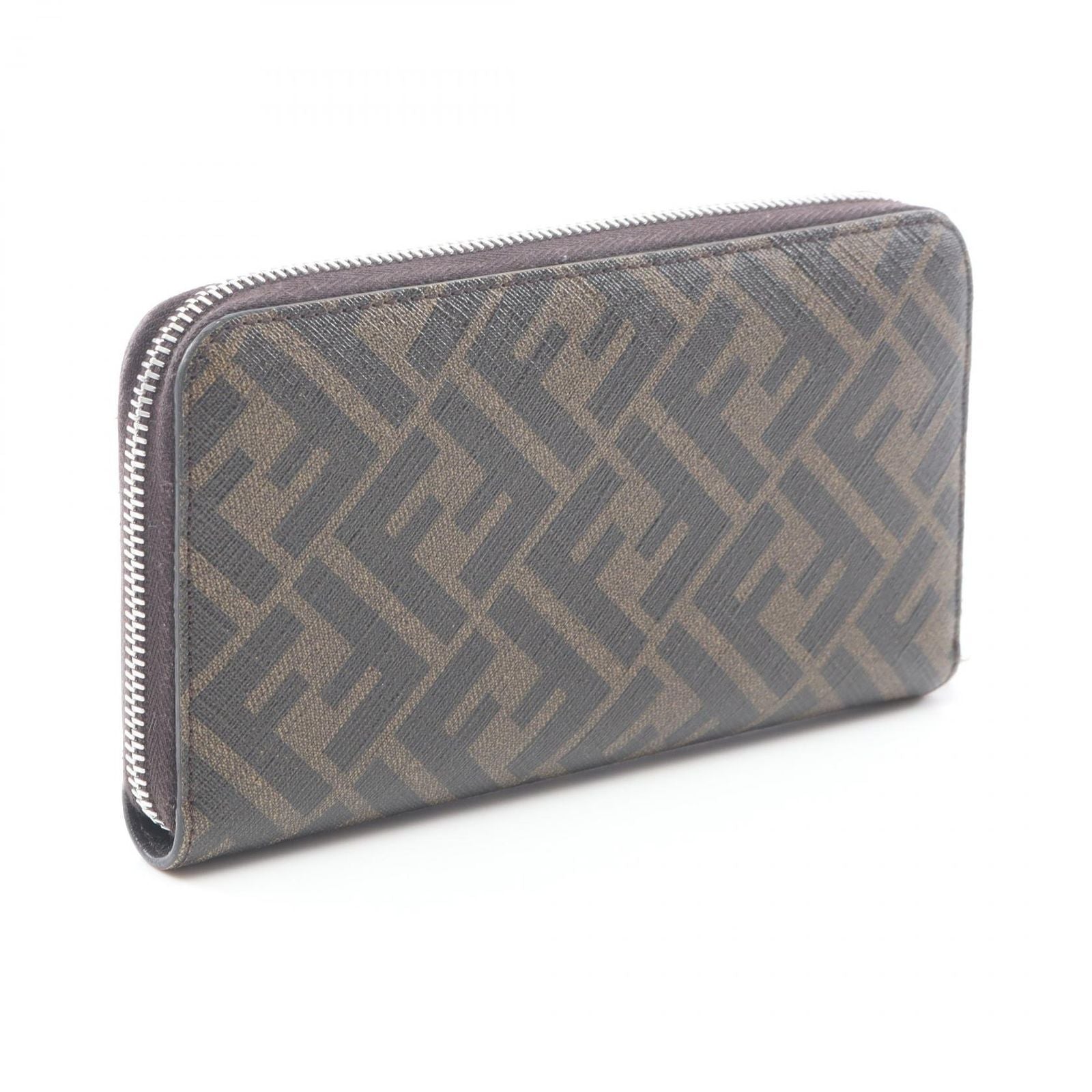 Fendi Round Wallet Zucca Brown Leather — view 2