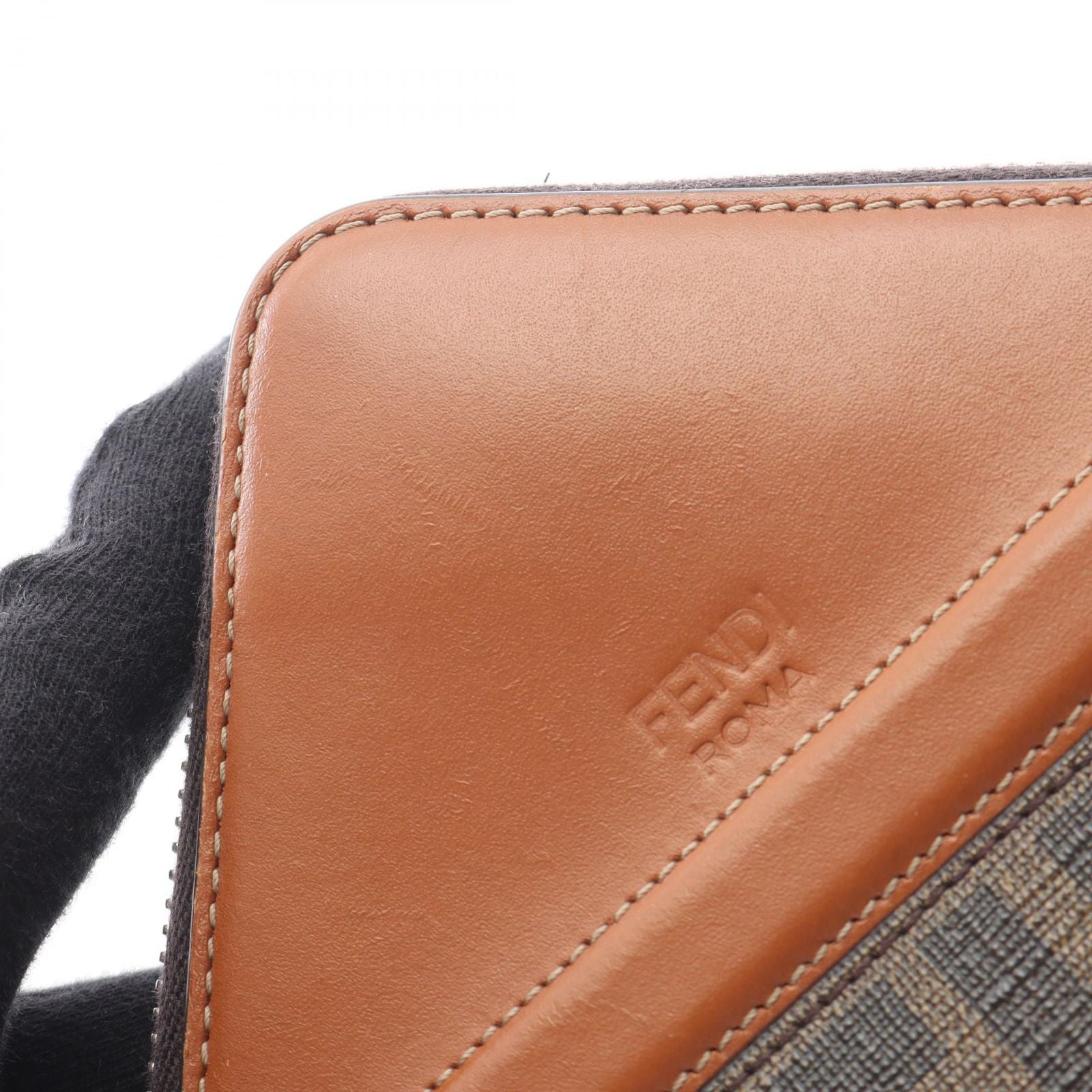 Fendi Round Wallet Zucca Brown Leather — view 9
