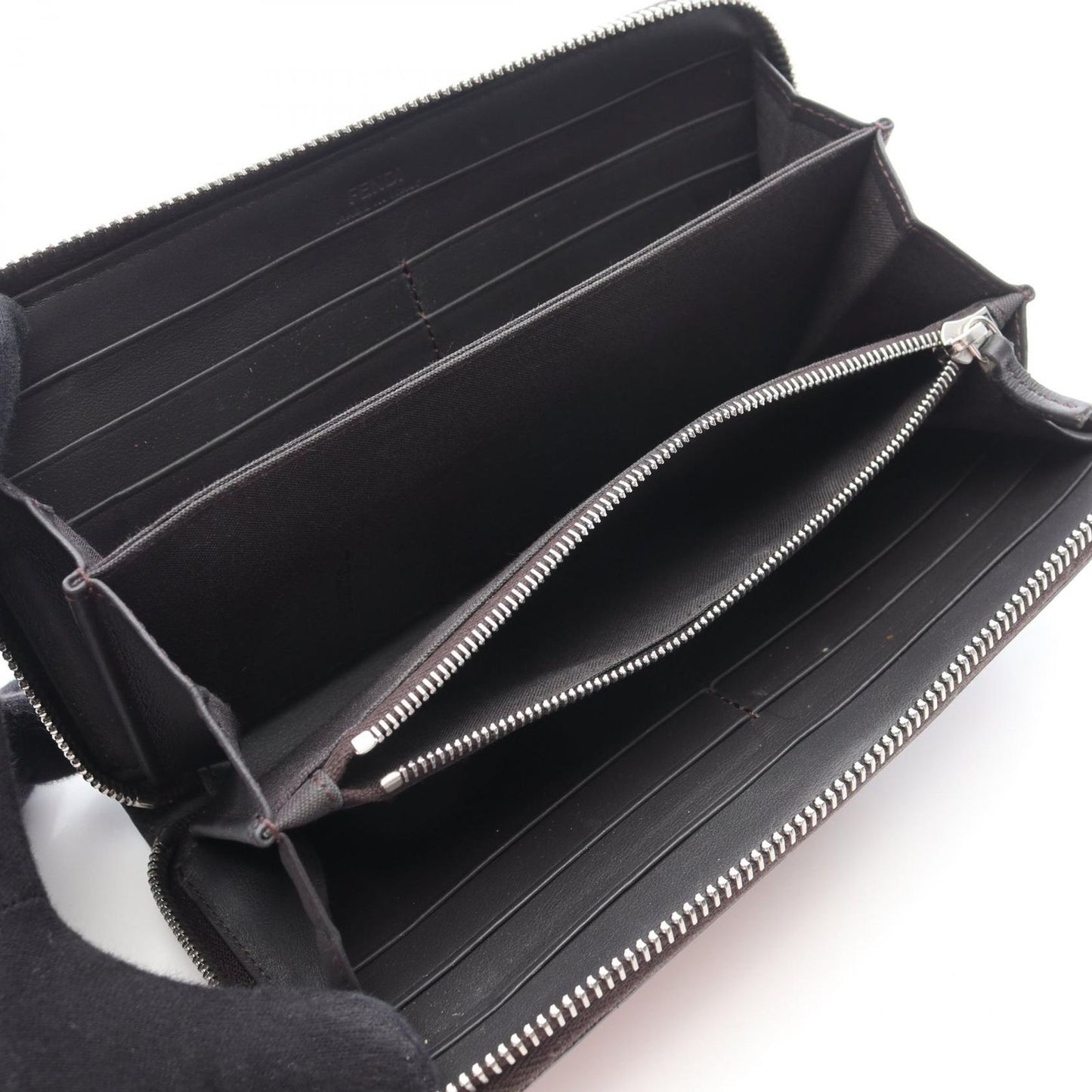 Fendi Round Wallet Zucca Brown Leather — view 3