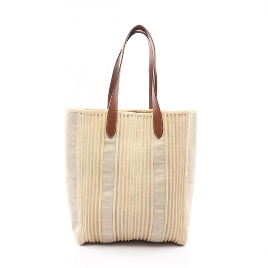 Hermes Tote Cabas Calicut Beige Brown Canvas Leather