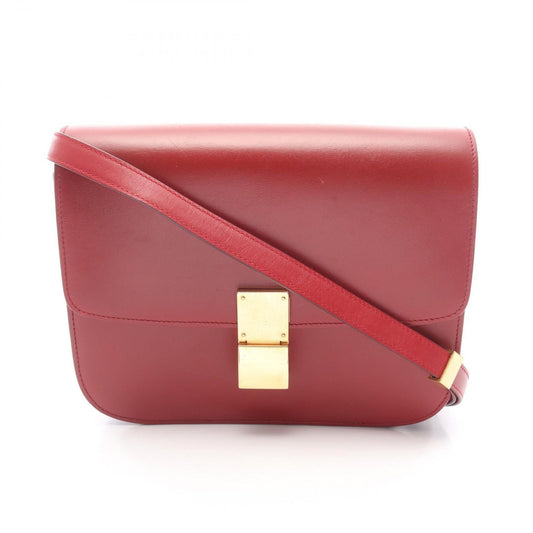 Celine Shoulder Bag Classic Box Red Leather