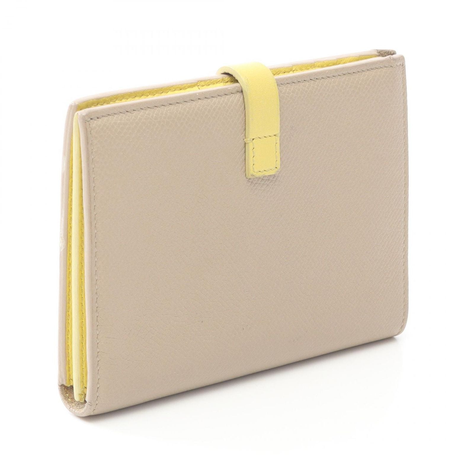 Celine Bifold Wallet Strap Multi Function Gray Yellow Leather Compact — view 2