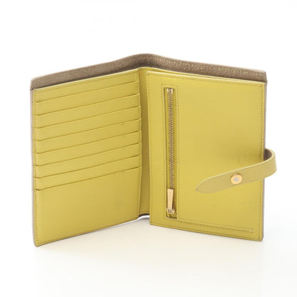 Celine Bifold Wallet Strap Multi Function Gray Yellow Leather Compact — view 3