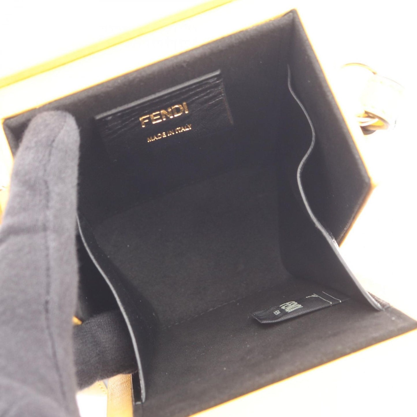 Fendi Shoulder Bag Box Yellow Leather — view 3