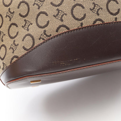 Celine Shoulder Bag Macadam Beige Canvas Leather — view 8