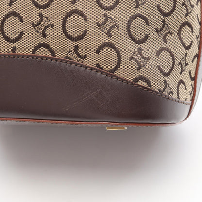 Celine Shoulder Bag Macadam Beige Canvas Leather — view 9