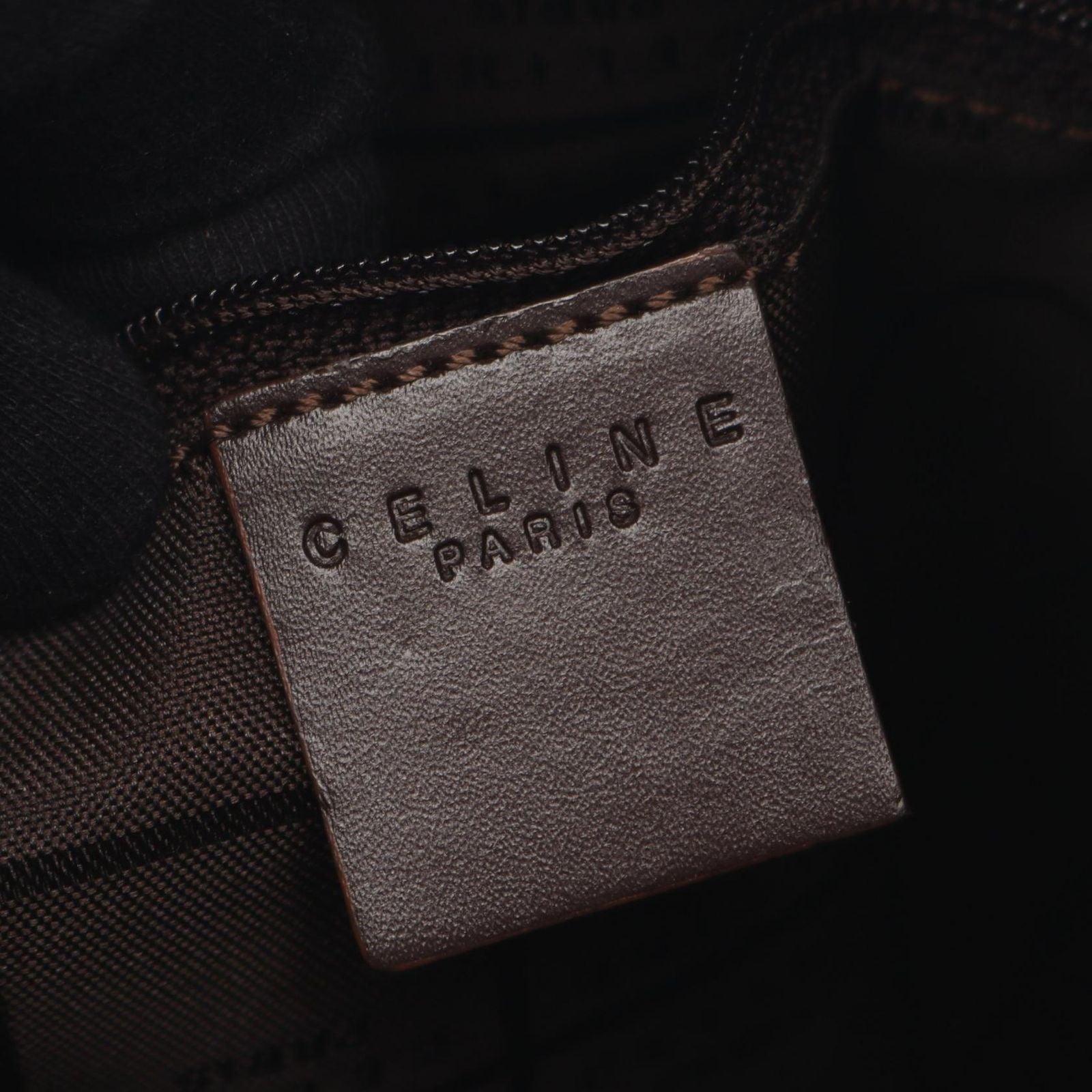 Celine Shoulder Bag Macadam Beige Canvas Leather — view 4