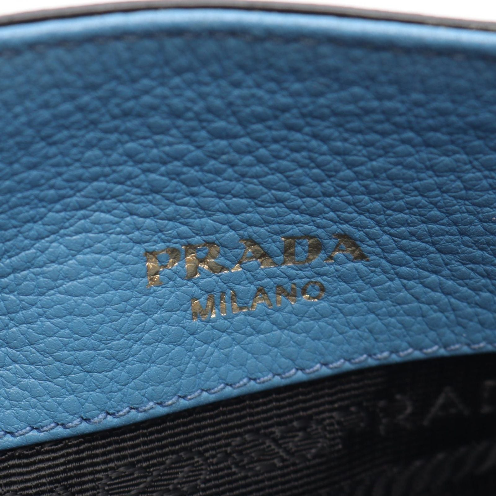 Prada Handbag Vitello Daino 2-Way Light Blue Leather Mini — view 4