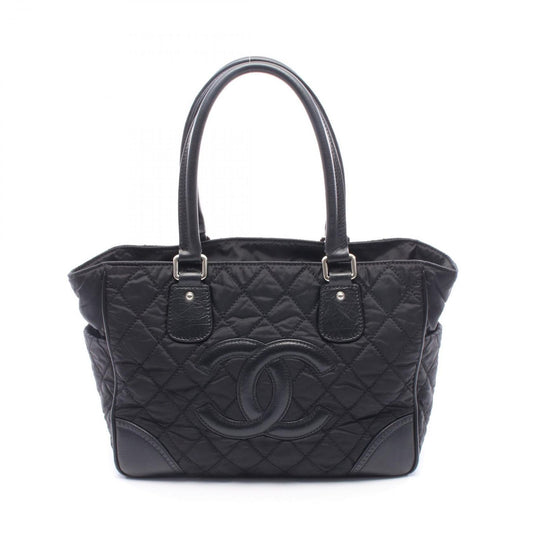Chanel Tote Paris New York Line Black Nylon Leather