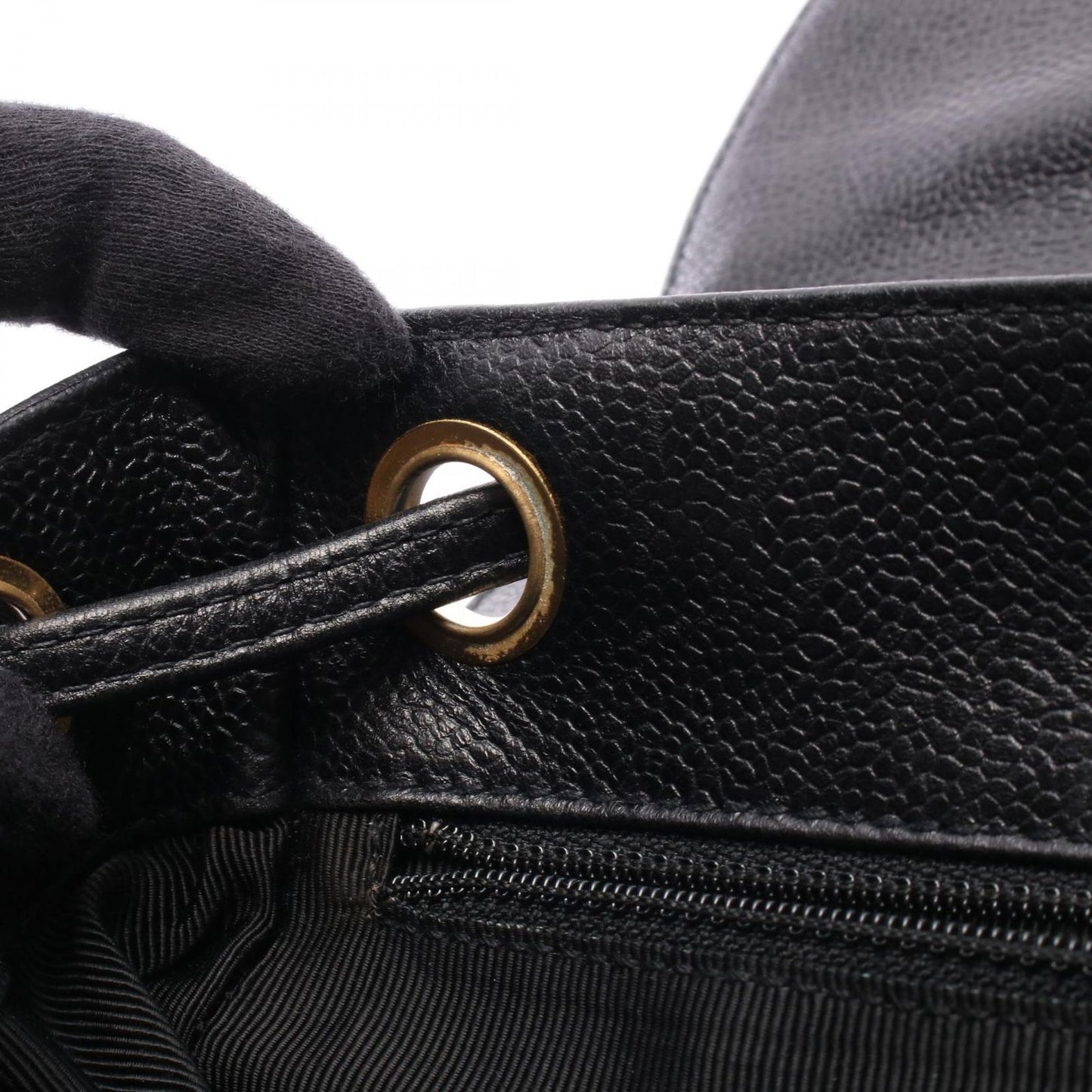 Chanel Backpack Triple CC Logo Black Caviar Leather Coco — view 7