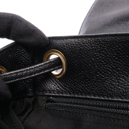 Chanel Backpack Triple CC Logo Black Caviar Leather Coco — view 7
