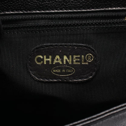 Chanel Backpack Triple CC Logo Black Caviar Leather Coco — view 4