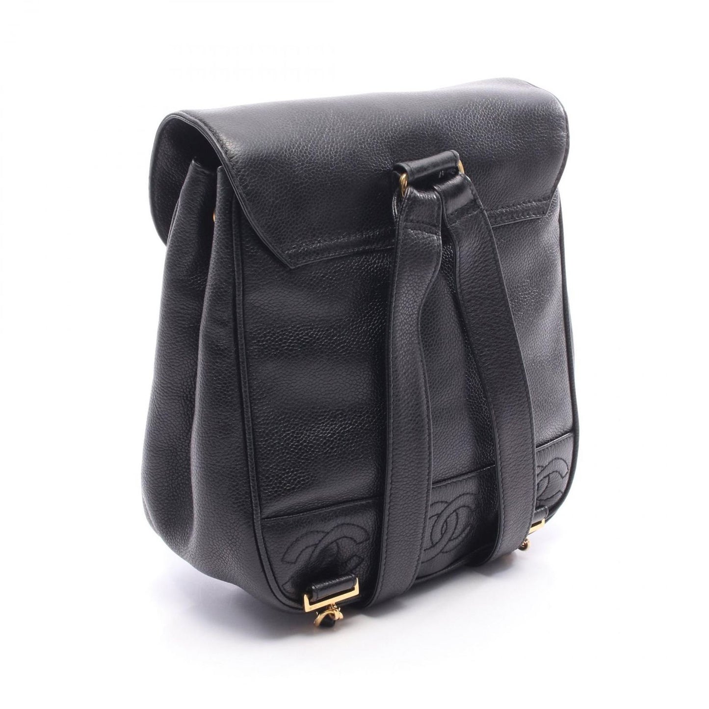Chanel Backpack Triple CC Logo Black Caviar Leather Coco — view 2