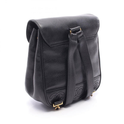 Chanel Backpack Triple CC Logo Black Caviar Leather Coco — view 2