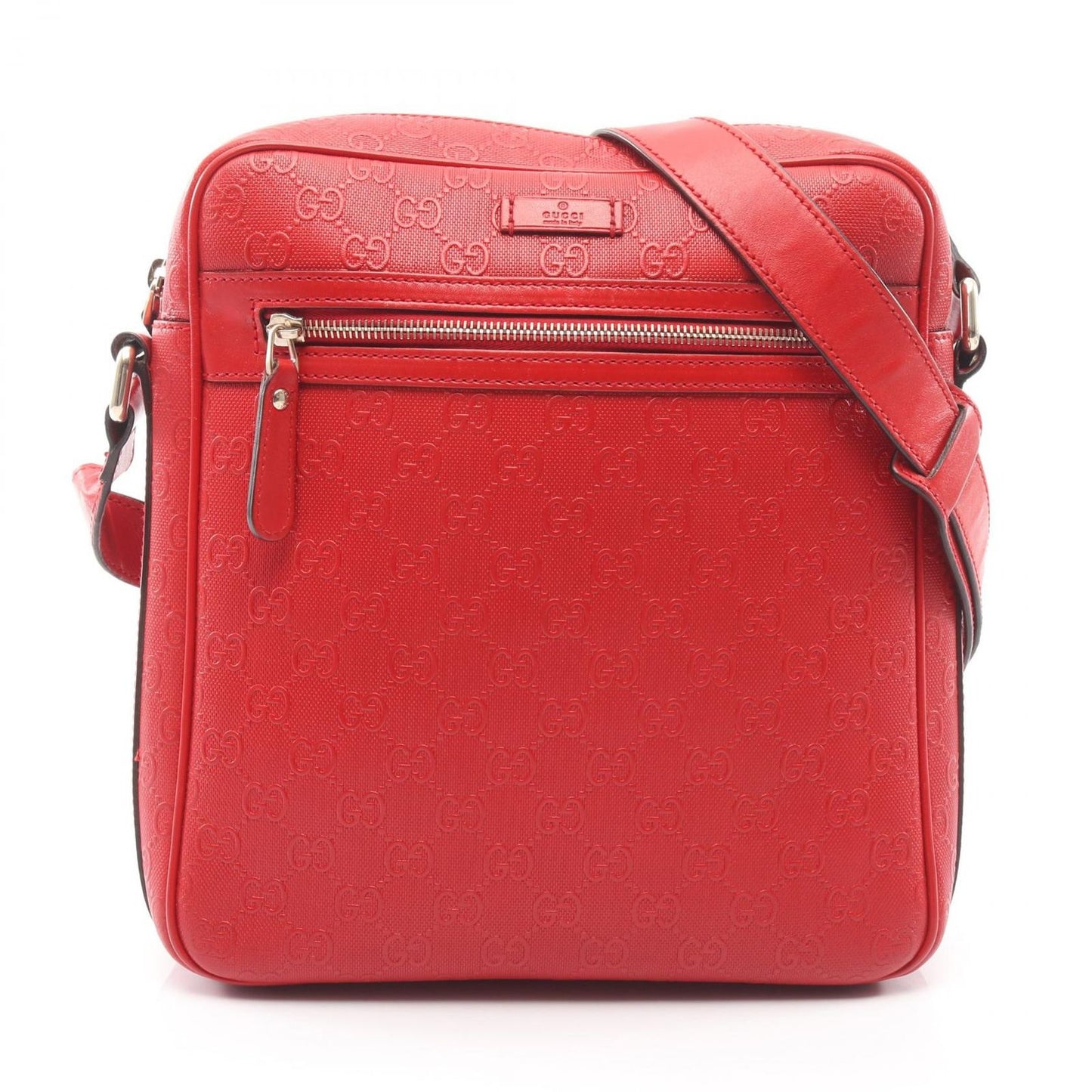 Gucci Shoulder Bag Diamante Red Leather