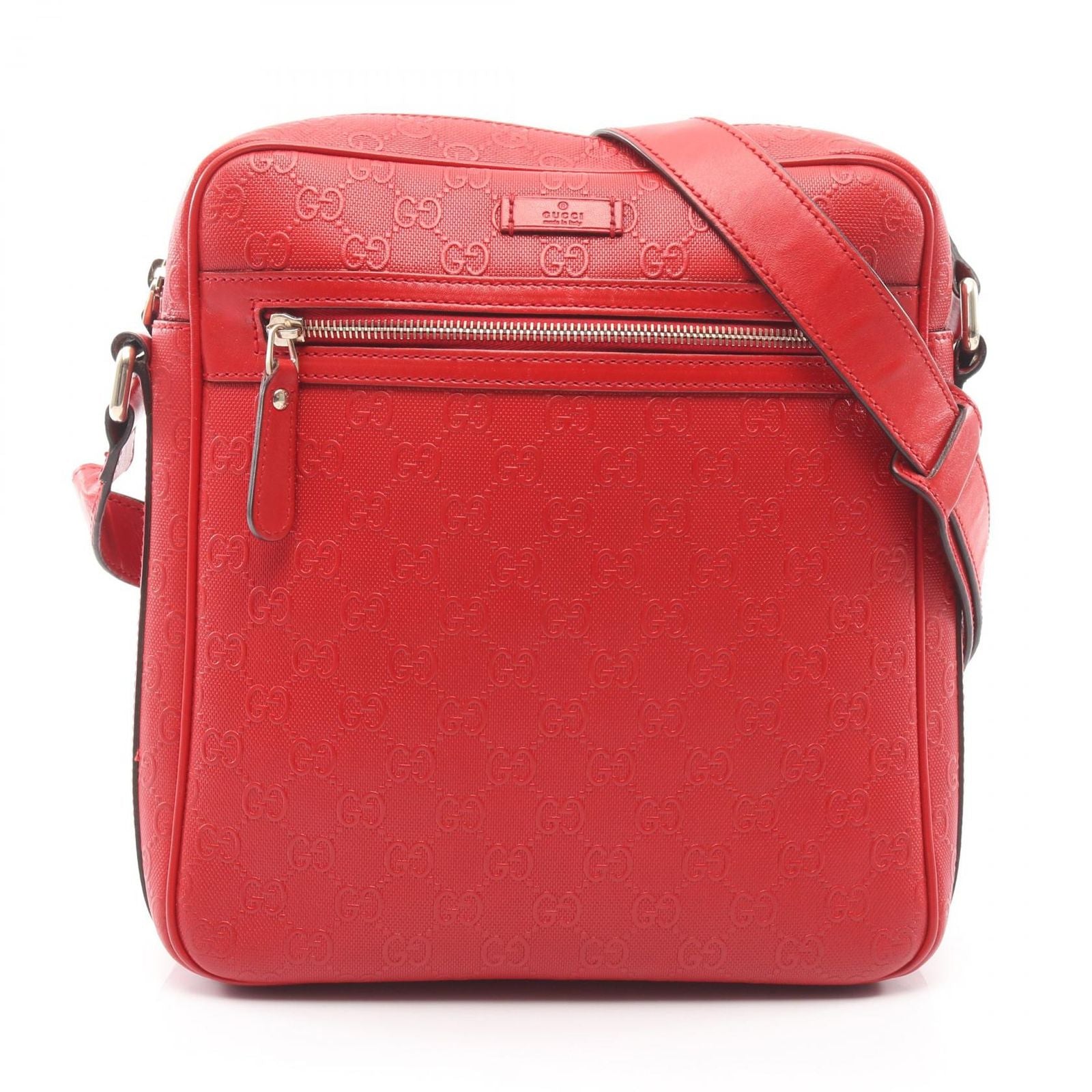 Gucci Shoulder Bag Diamante Red Leather