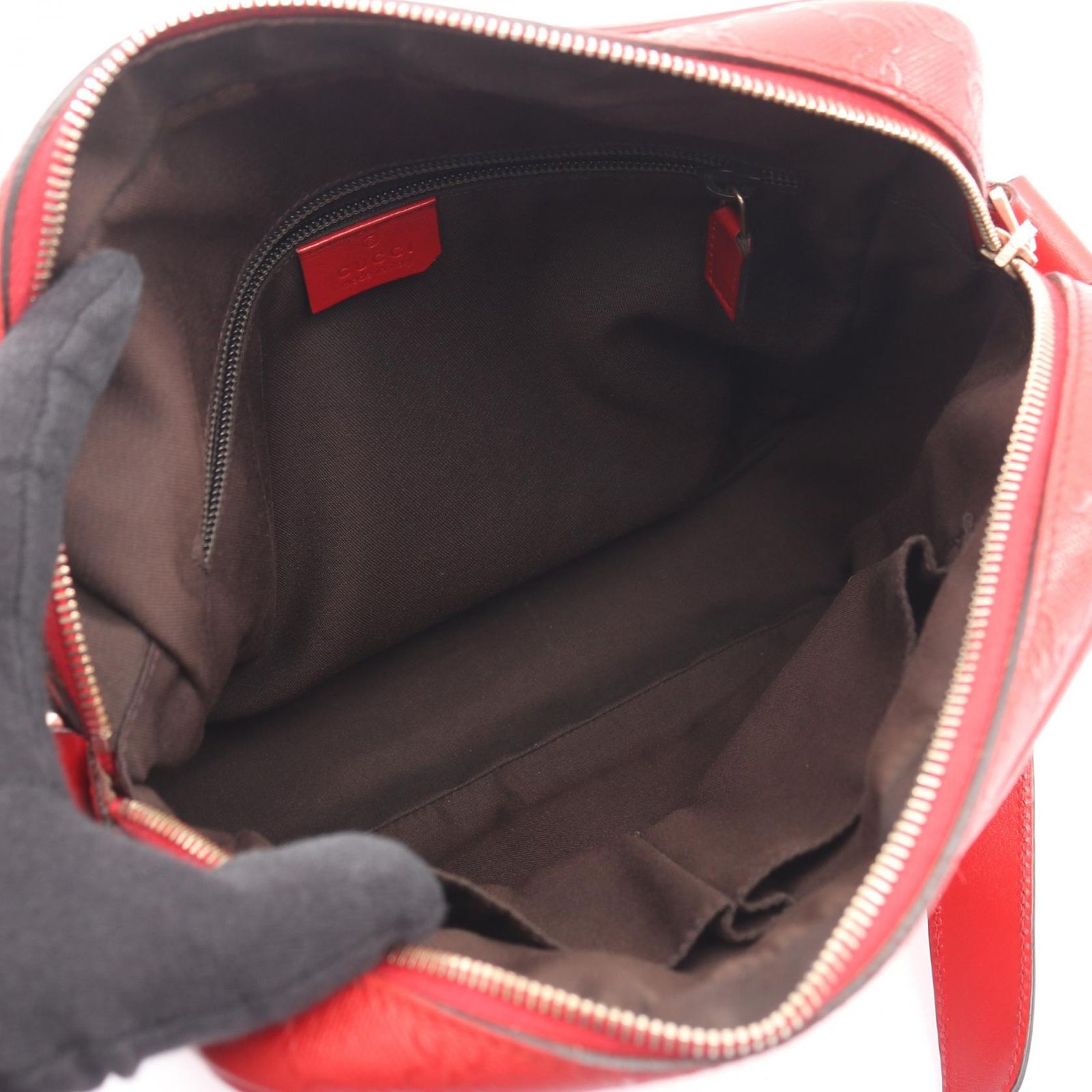 Gucci Shoulder Bag Diamante Red Leather — view 3