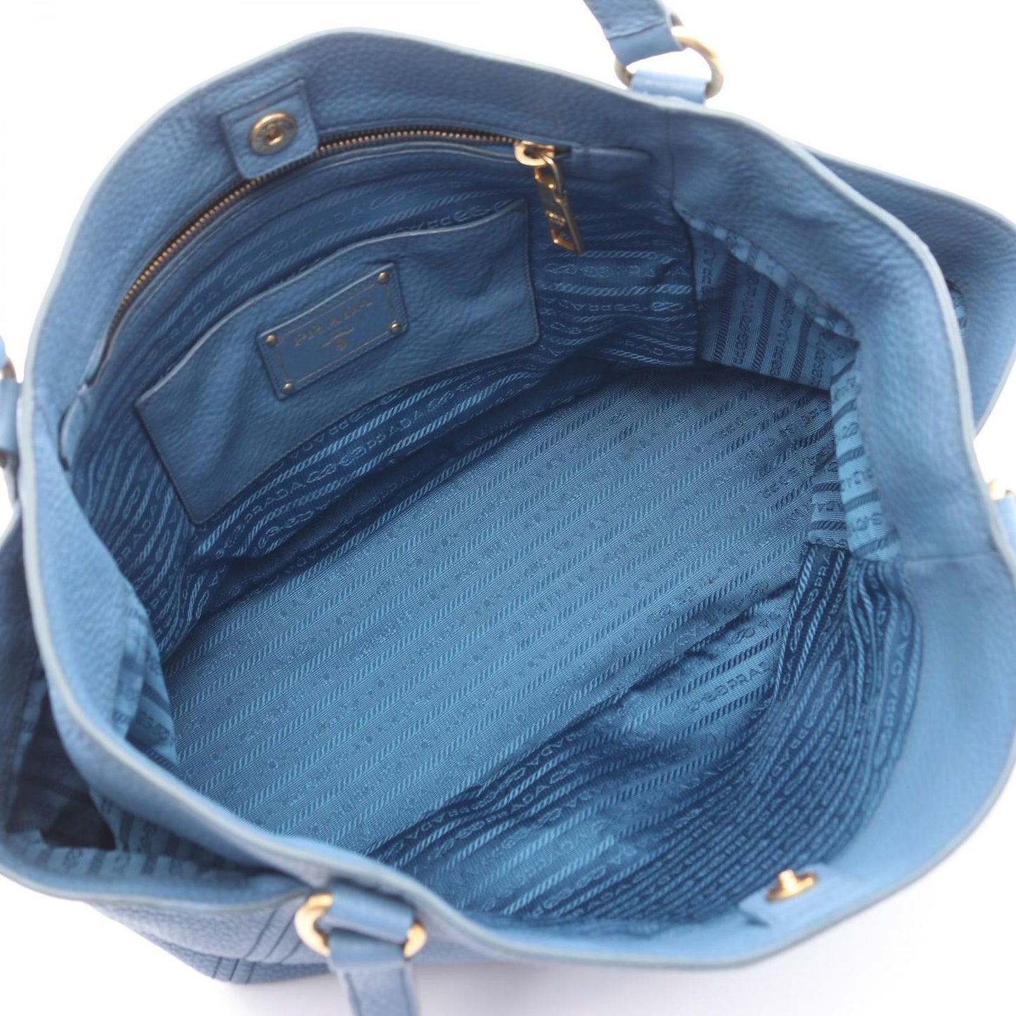 Prada Tote Blue Leather — view 3