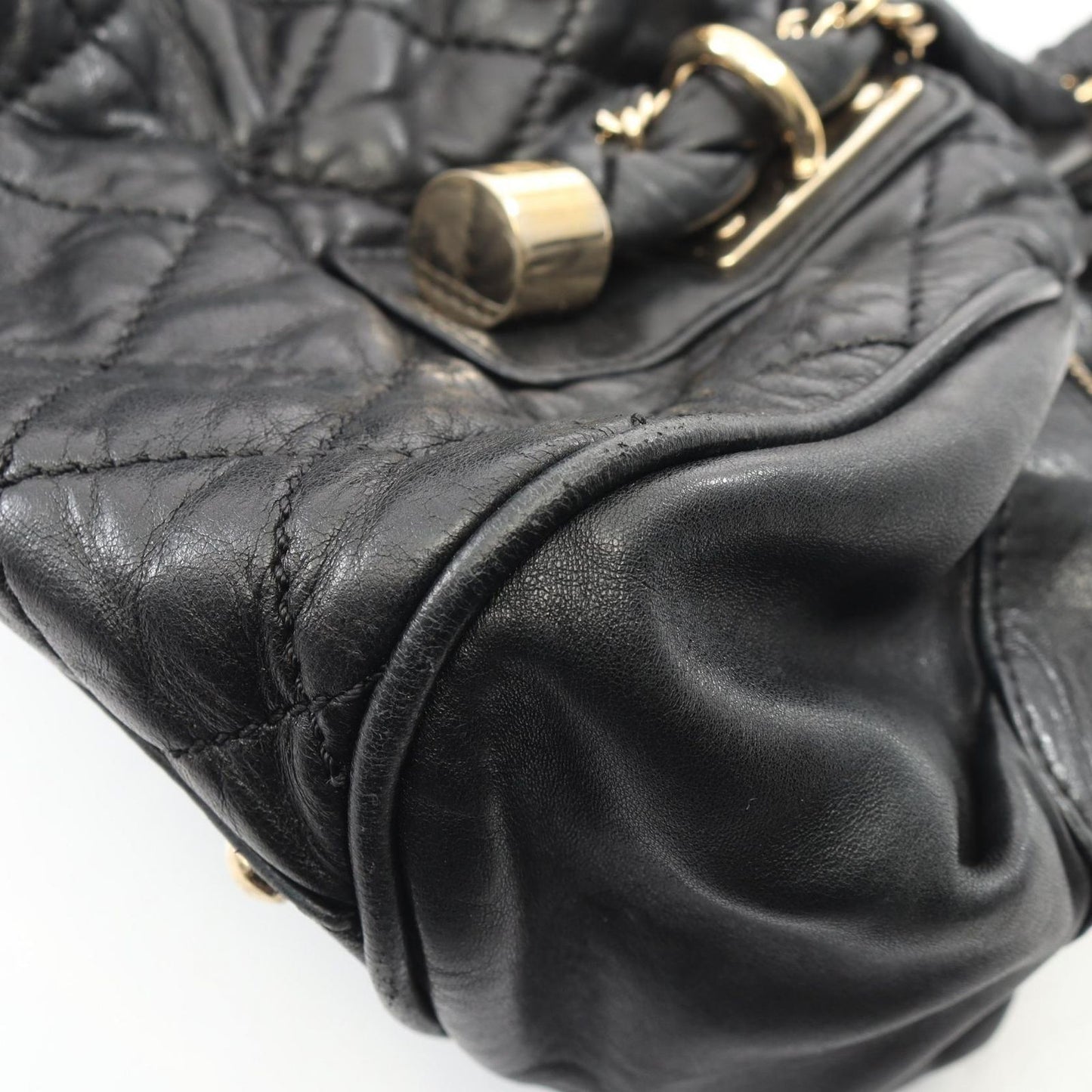 Chanel Tote Quilted Black Lambskin Boston Bag — view 9