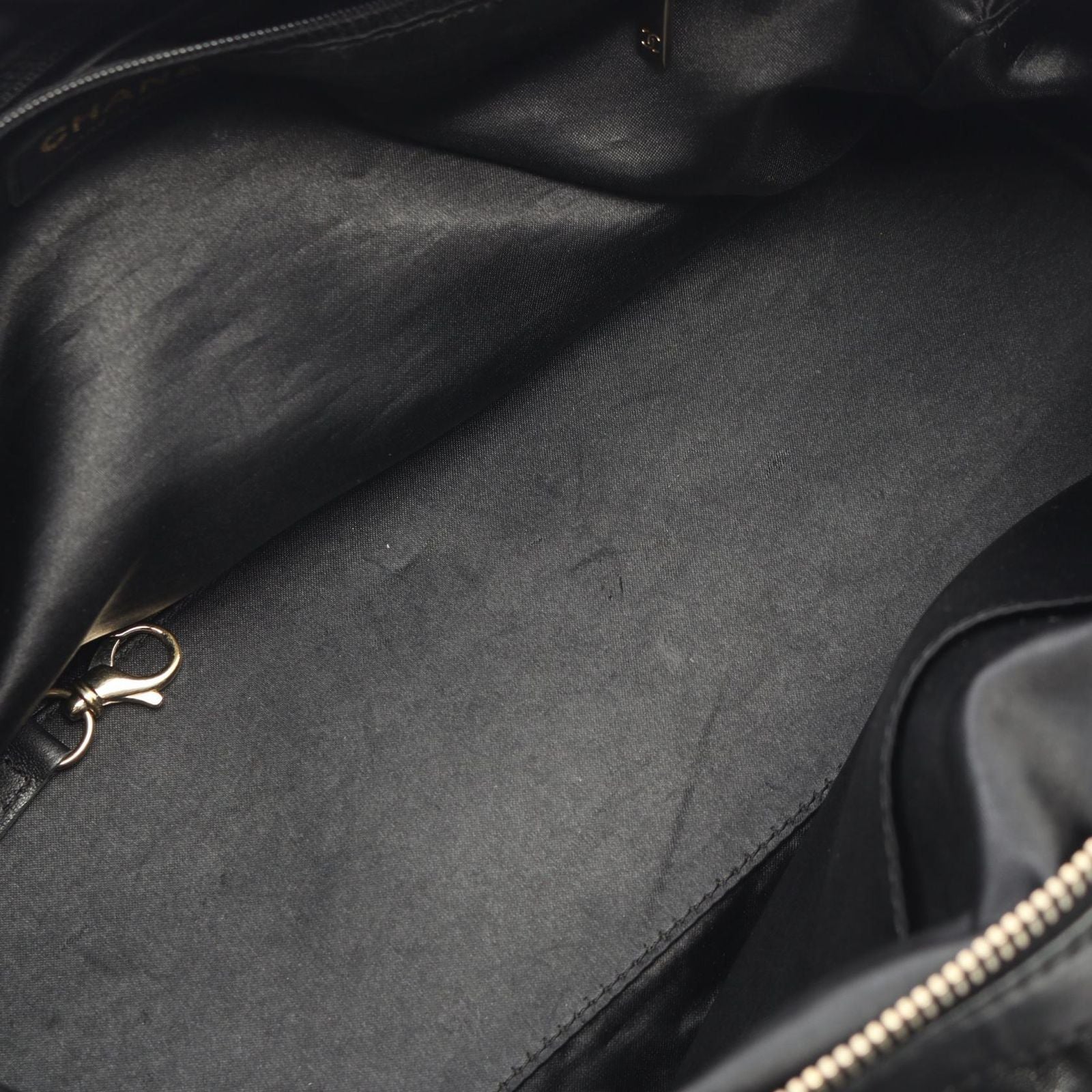 Chanel Tote Quilted Black Lambskin Boston Bag — view 6