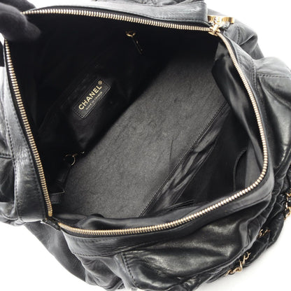 Chanel Tote Quilted Black Lambskin Boston Bag — view 3
