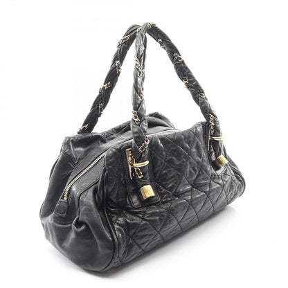 Chanel Tote Quilted Black Lambskin Boston Bag — view 2