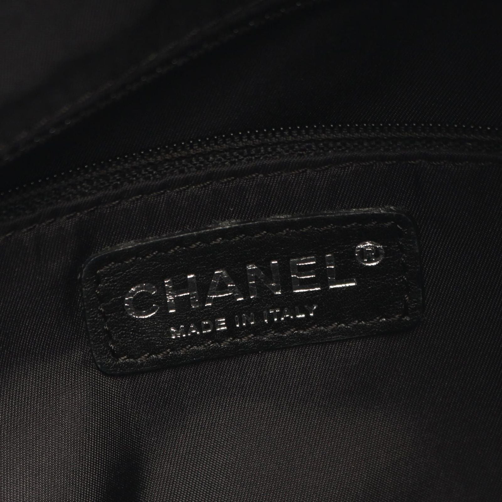 Chanel Tote Paris Biarritz GM Black Canvas Leather GM — view 4