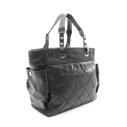 Chanel Tote Paris Biarritz GM Black Canvas Leather GM — view 2
