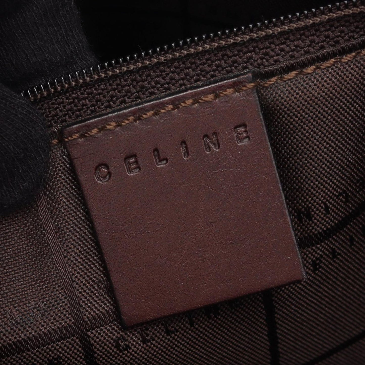 Celine Shoulder Bag Macadam Brown Canvas Leather — view 4