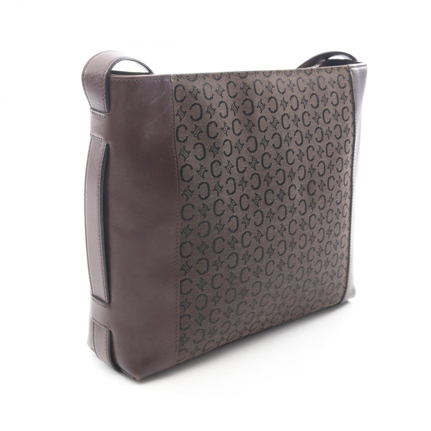 Celine Shoulder Bag Macadam Brown Canvas Leather — view 2