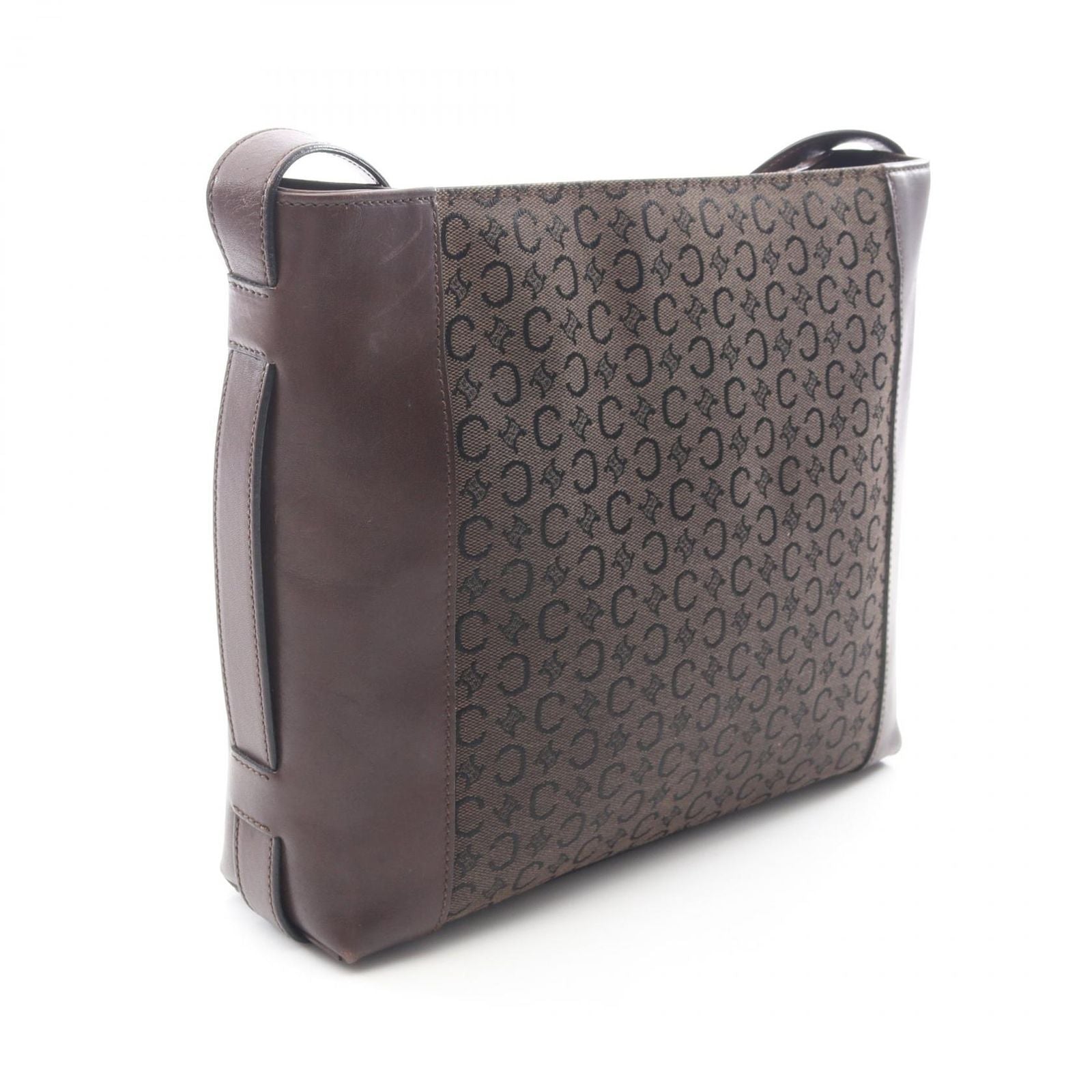 Celine Shoulder Bag Macadam Brown Canvas Leather — view 2