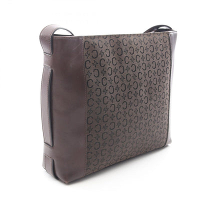 Celine Shoulder Bag Macadam Brown Canvas Leather — view 2
