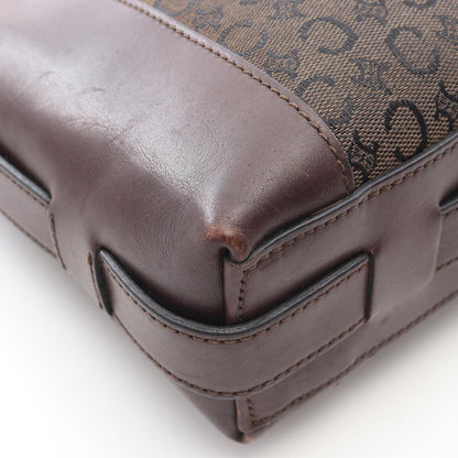 Celine Shoulder Bag Macadam Brown Canvas Leather — view 5