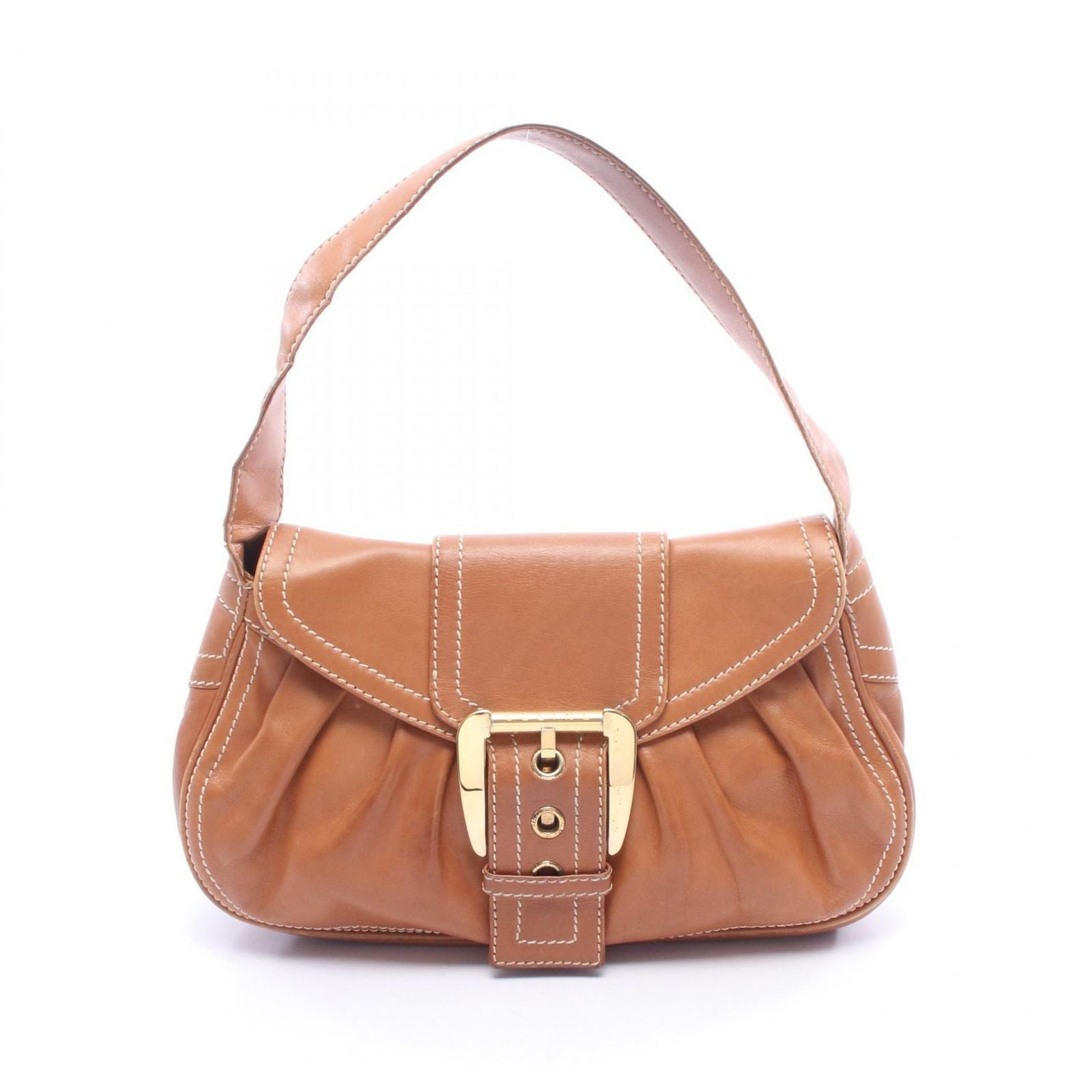 Celine Shoulder Bag Brown Leather