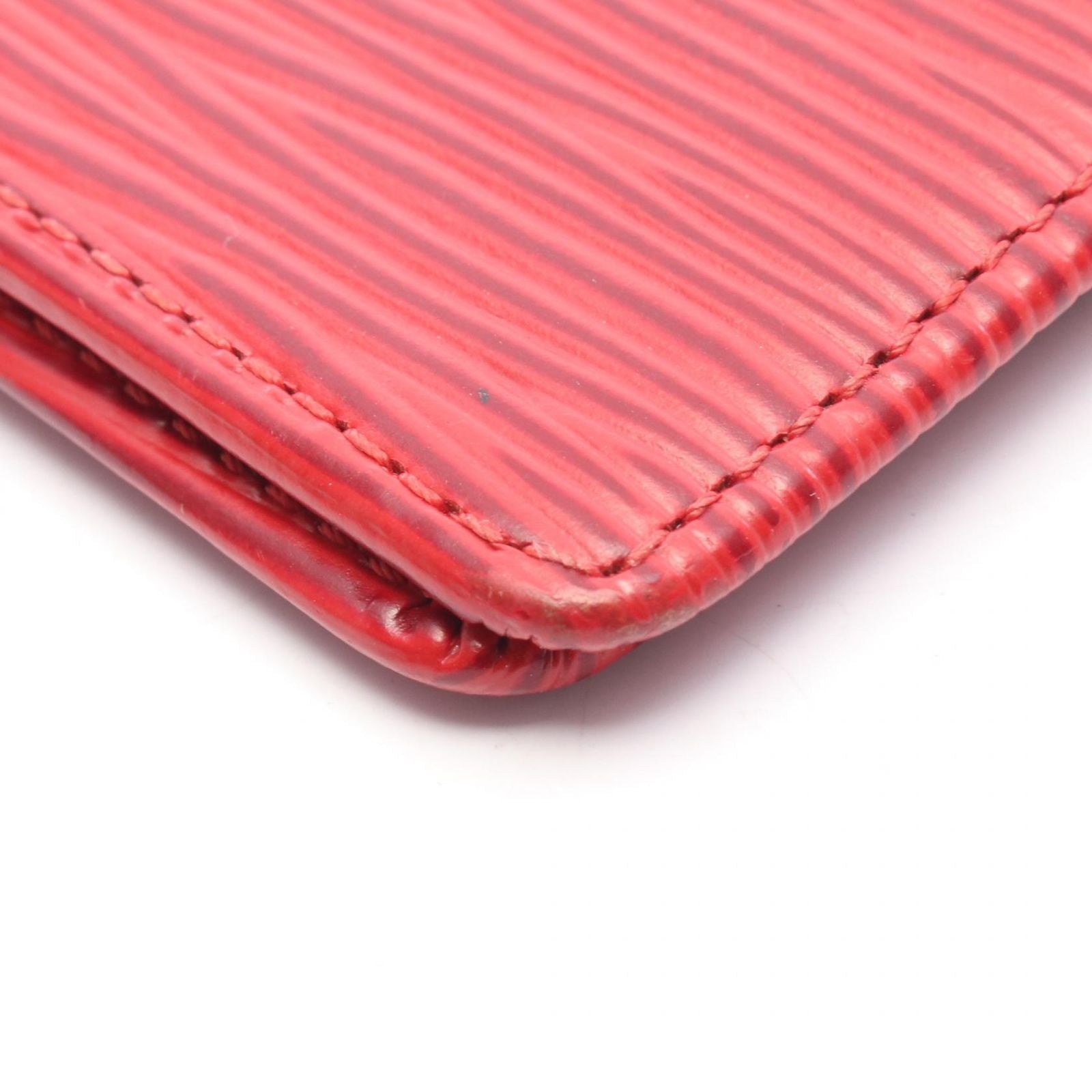 Louis Vuitton Card Case Organizer Poche Epi Castilian Red Leather — view 7