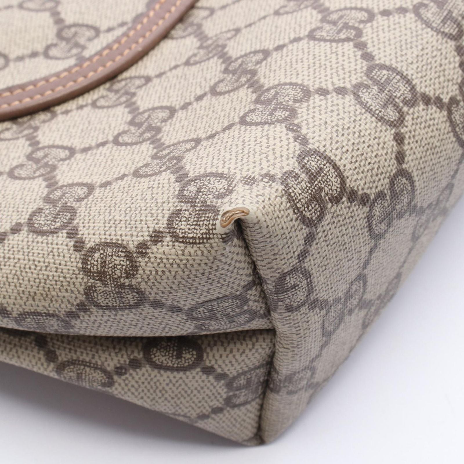 Gucci Tote Vintage GG Plus Sherry Line Beige Canvas Leather — view 7