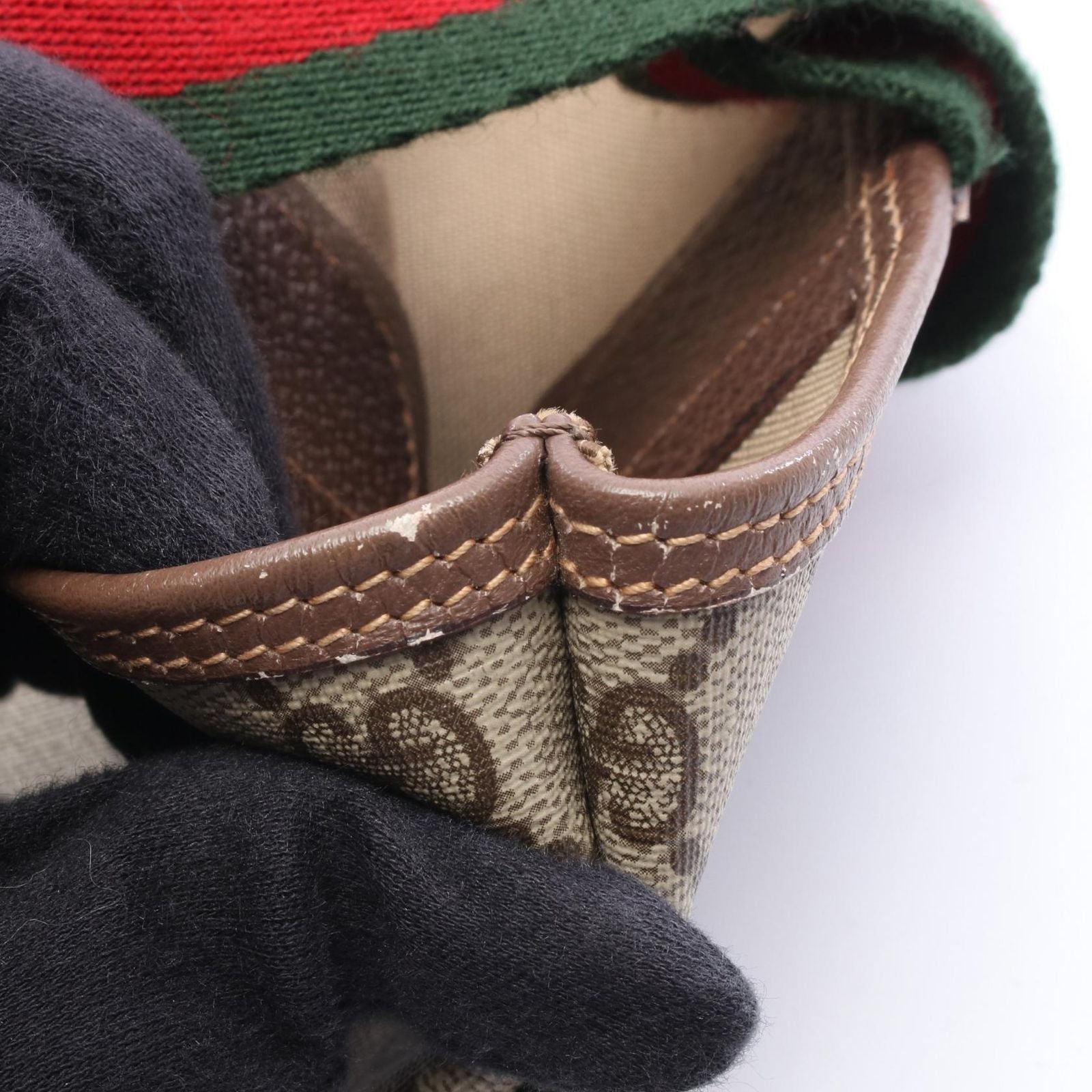 Gucci Tote Vintage GG Plus Sherry Line Beige Canvas Leather — view 9