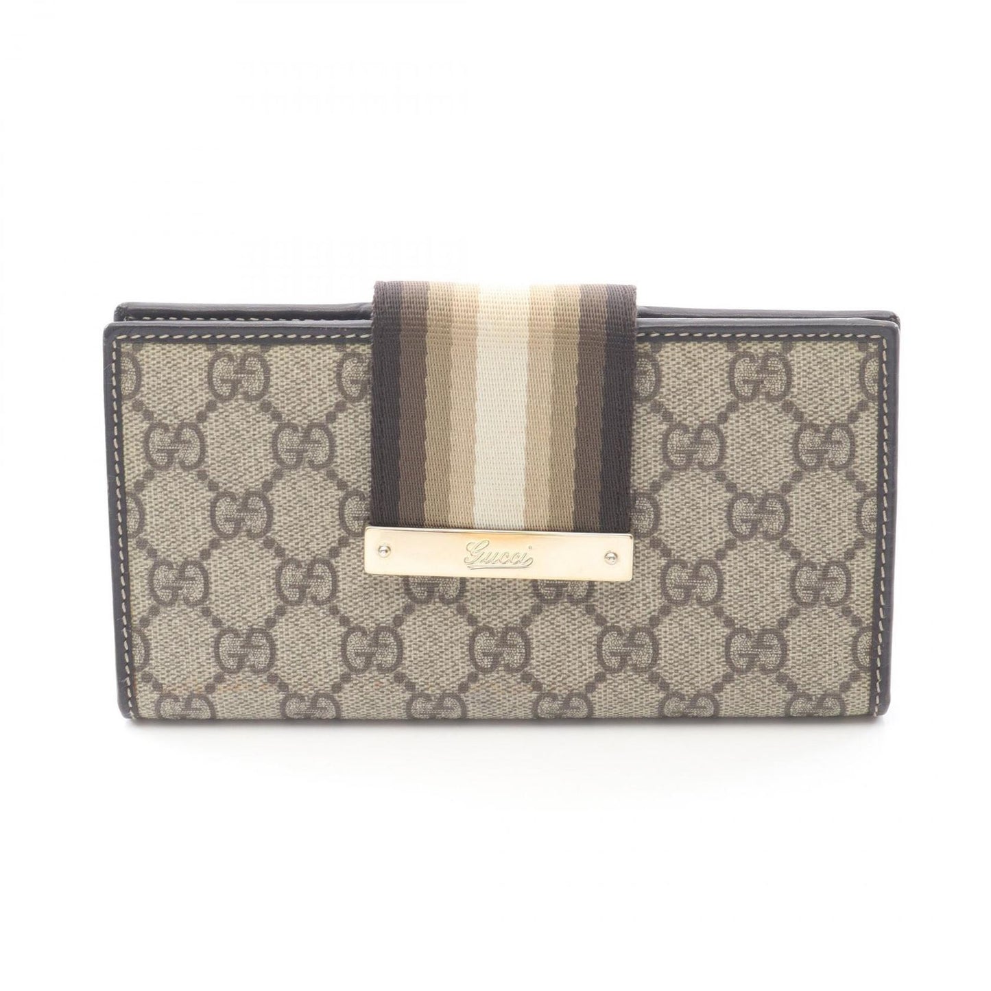 Gucci Bifold Wallet GG Supreme Beige Leather