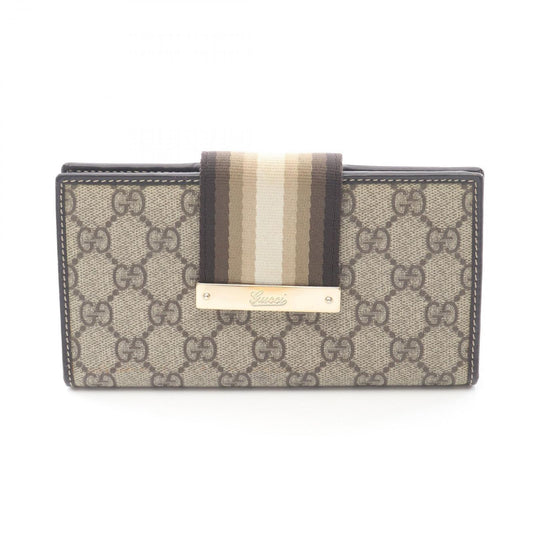 Gucci Bifold Wallet GG Supreme Beige Leather