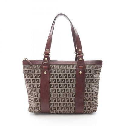 Fendi Tote Zucchino Beige Canvas Leather